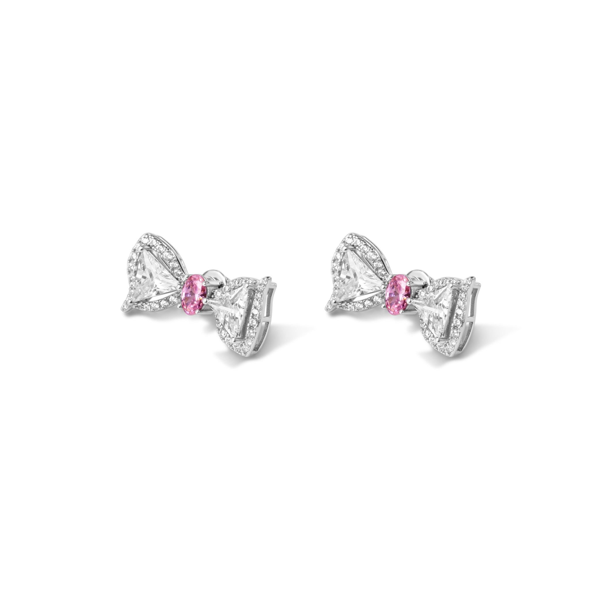 Get Silver Bow Diamond Drop Earrings at  895  LBB Shop